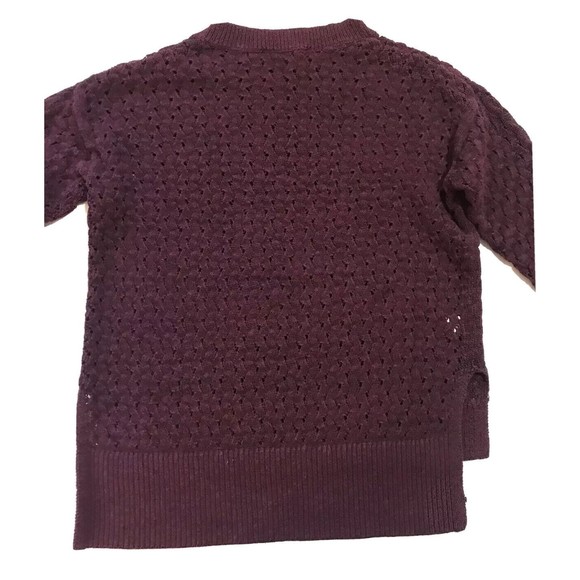 Ann Taylor LOFT Long Sleeve Pullover Knit Sweater Hi Low Hem Burgundy Small S - Picture 5 of 12
